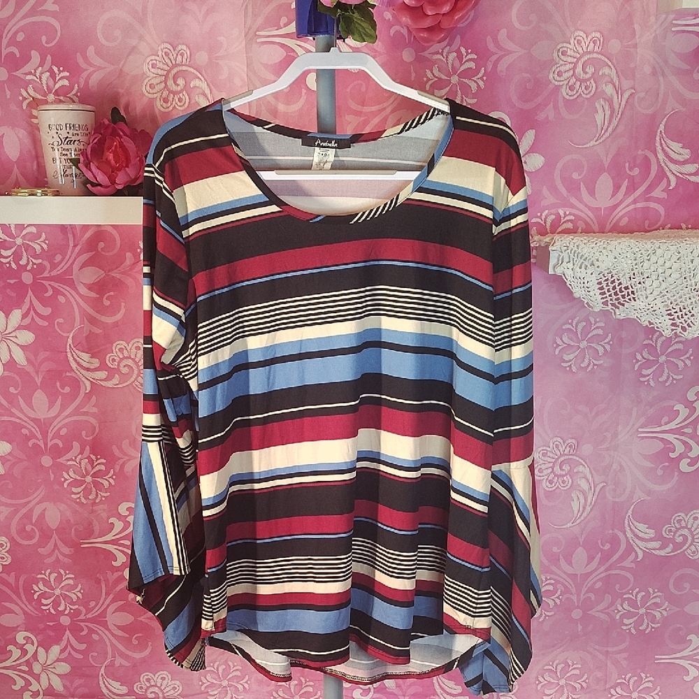 Rani Arabella Multicolor Striped Long Sleeve Top